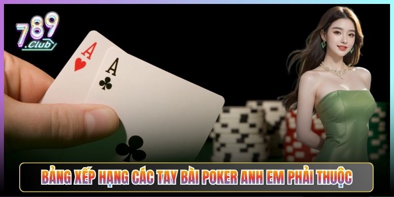 Bảng Xếp Hạng Các Tay Bài Poker Anh Em Phải Thuộc